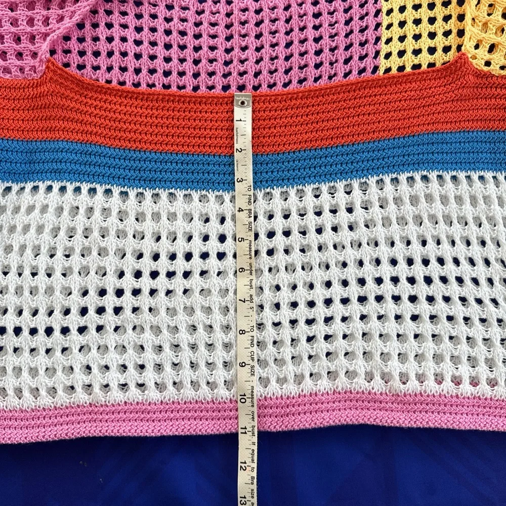 Y2K Colorblock Knit Cropped Sweater - Picture 4 of 6